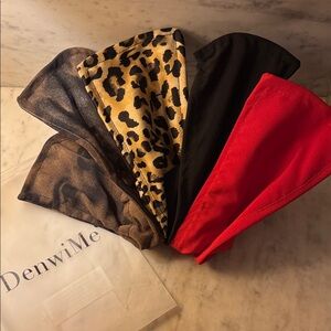 DenWiMe Hair  Set of four Leopard, Black, Red